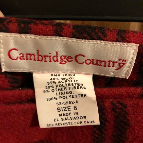 Cambridge Country Long Red Plaid Skirt - Picture 2 of 3